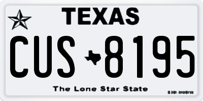 TX license plate CUS8195