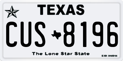 TX license plate CUS8196
