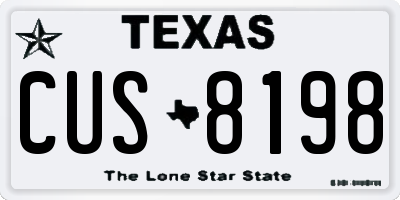 TX license plate CUS8198