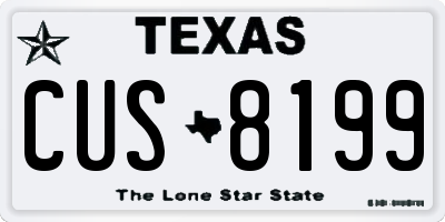 TX license plate CUS8199