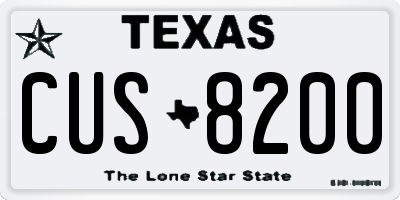 TX license plate CUS8200