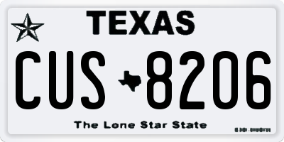 TX license plate CUS8206