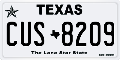 TX license plate CUS8209