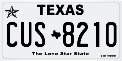 TX license plate CUS8210