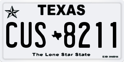 TX license plate CUS8211