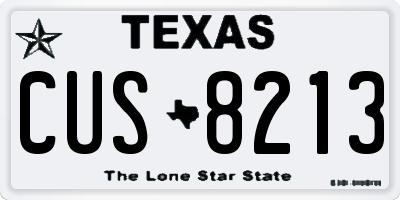 TX license plate CUS8213