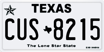 TX license plate CUS8215