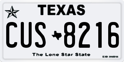 TX license plate CUS8216