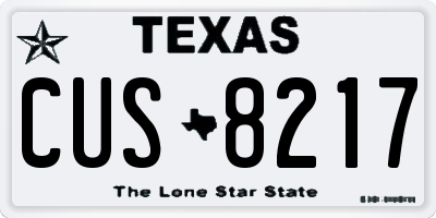 TX license plate CUS8217