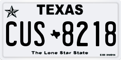 TX license plate CUS8218