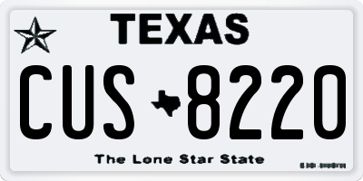 TX license plate CUS8220