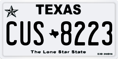 TX license plate CUS8223