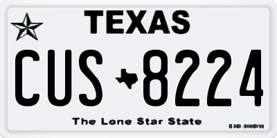 TX license plate CUS8224