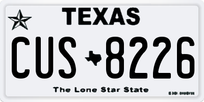 TX license plate CUS8226