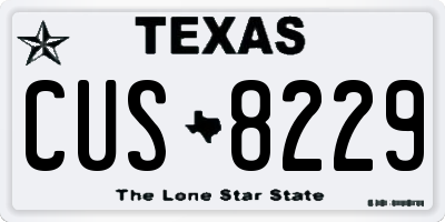 TX license plate CUS8229