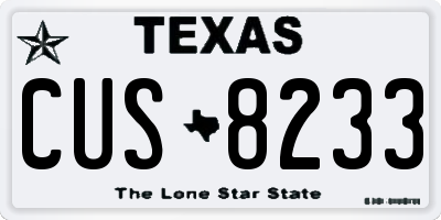 TX license plate CUS8233