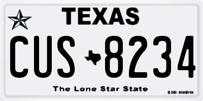 TX license plate CUS8234