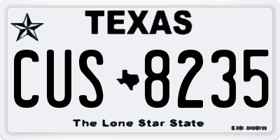 TX license plate CUS8235