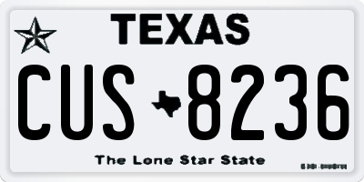 TX license plate CUS8236