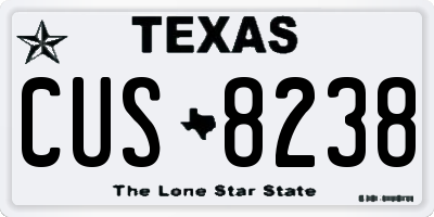 TX license plate CUS8238