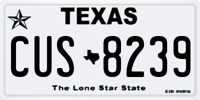 TX license plate CUS8239