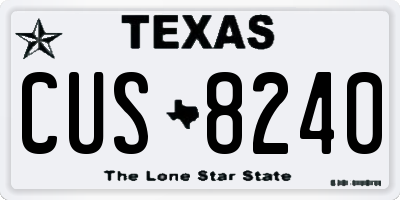 TX license plate CUS8240