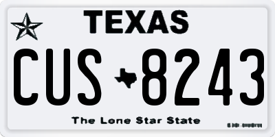 TX license plate CUS8243