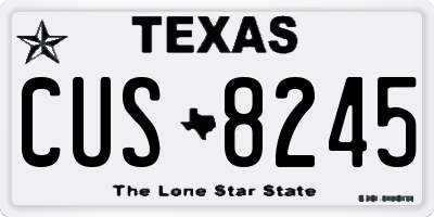 TX license plate CUS8245