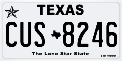 TX license plate CUS8246