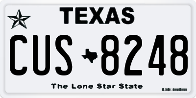 TX license plate CUS8248