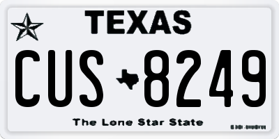 TX license plate CUS8249