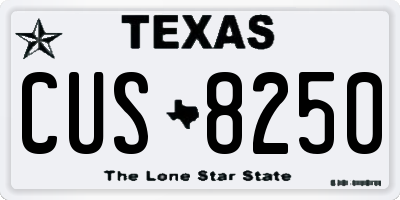 TX license plate CUS8250