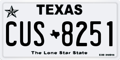 TX license plate CUS8251