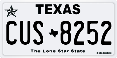 TX license plate CUS8252