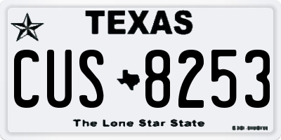 TX license plate CUS8253