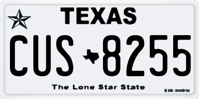 TX license plate CUS8255