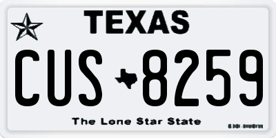 TX license plate CUS8259
