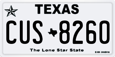 TX license plate CUS8260
