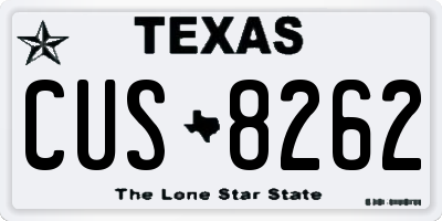 TX license plate CUS8262