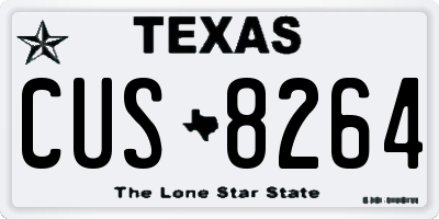 TX license plate CUS8264