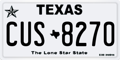 TX license plate CUS8270