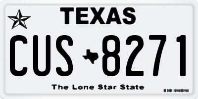 TX license plate CUS8271