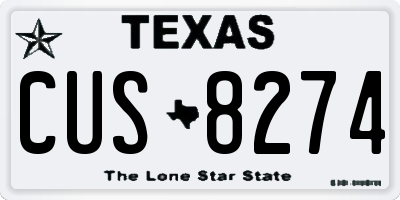 TX license plate CUS8274