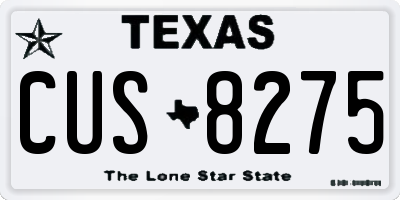 TX license plate CUS8275