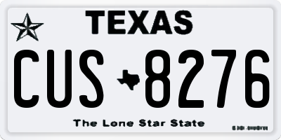 TX license plate CUS8276