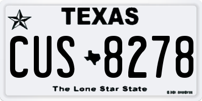 TX license plate CUS8278