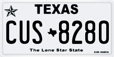 TX license plate CUS8280