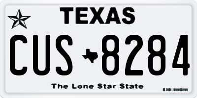 TX license plate CUS8284