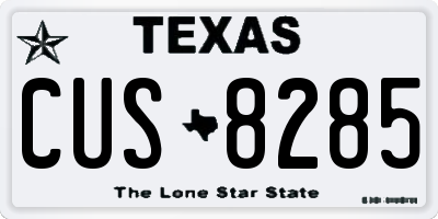 TX license plate CUS8285