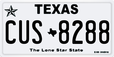 TX license plate CUS8288